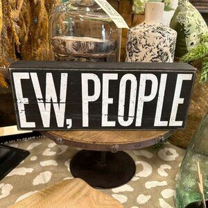 EW, PEOPLE Box Sign from Primitives by Kathy